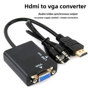 HDMI to VGA male slot with Aux input converter