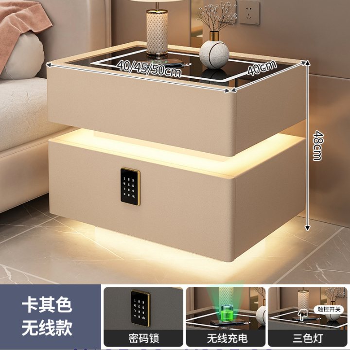 Smart LED Bedside Table with Password Lock (Modern Nightstand with Ambient Light) - Image 3