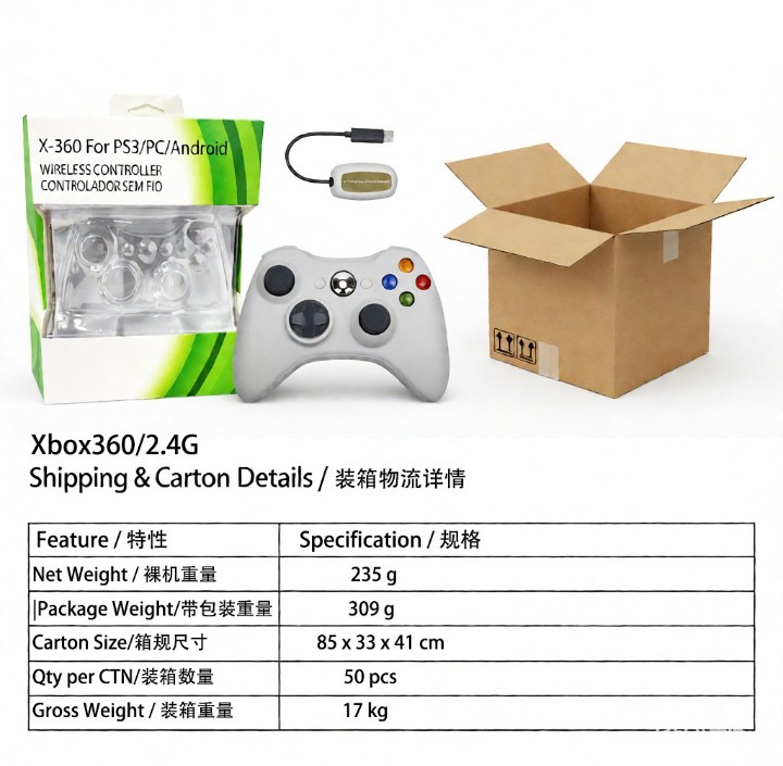 X-360 Wireless 2.4G Controller for PS3/PC - Image 4