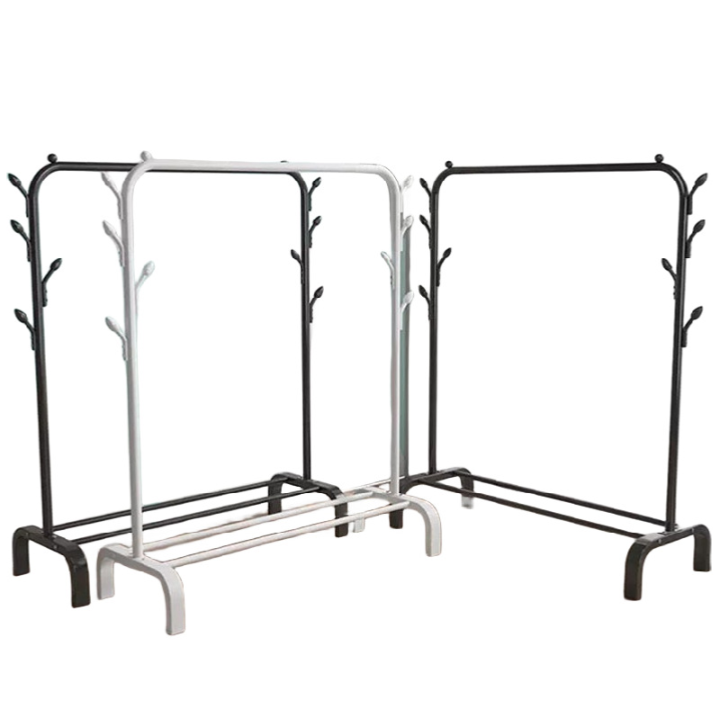 Heavy-Duty Double Rod Garment Rack with Storage Shelves & Wheels - Image 6