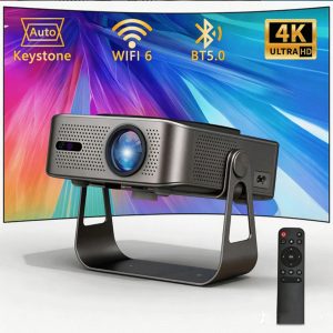 WiFi 6 Bluetooth 5.0 4K Ultra HD Smart Projector with Auto Keystone Correction
