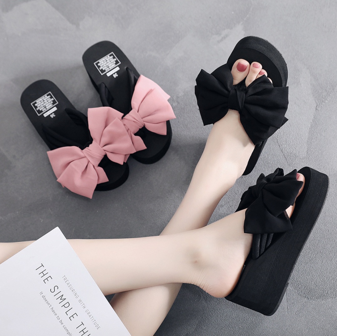 Women's Oversized Bow Platform Slide Sandals