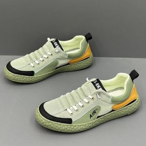 Men's Breathable Mesh Lightweight Casual Sneakers – Green/Yellow