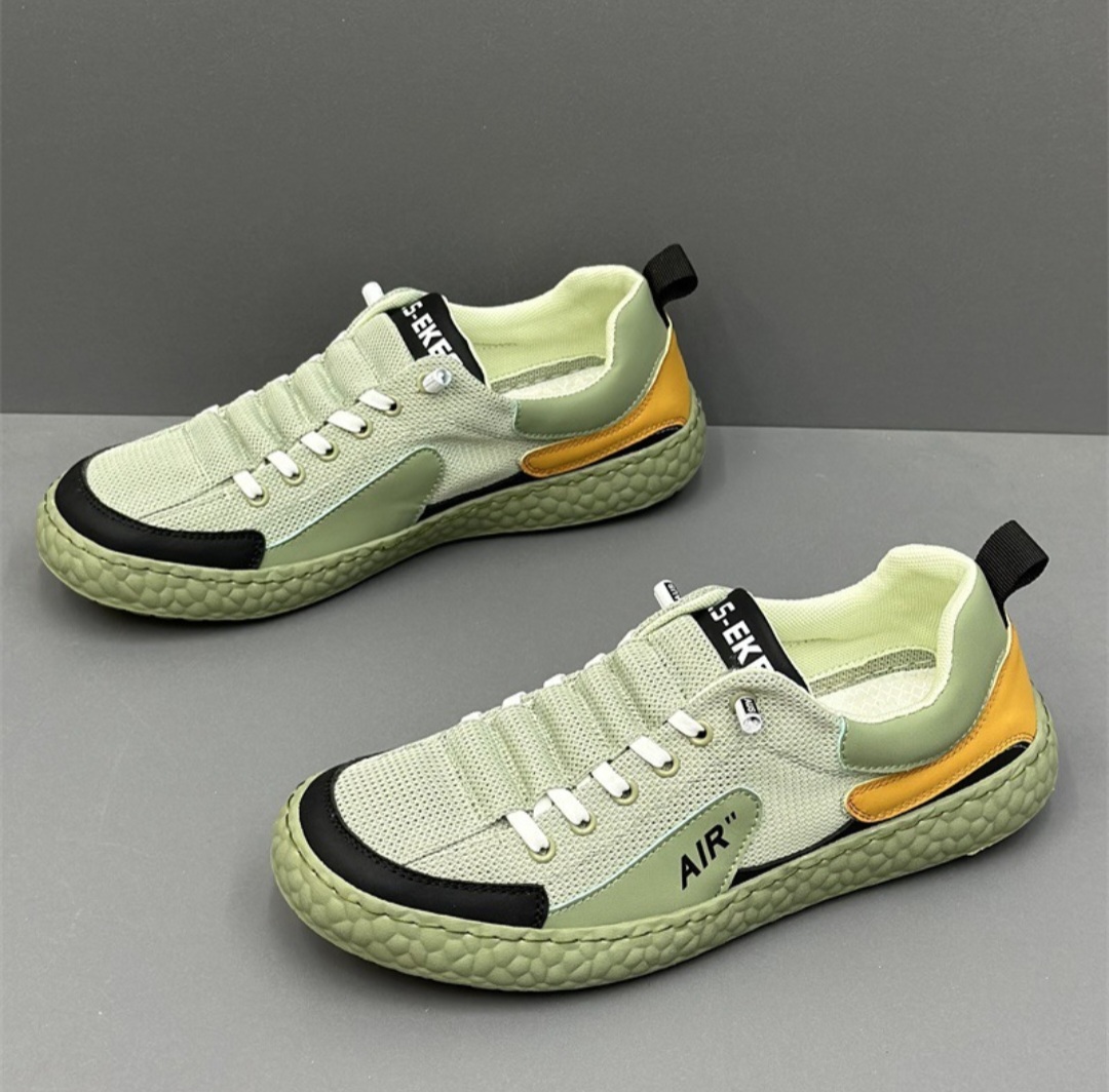 Men's Breathable Mesh Lightweight Casual Sneakers – Green/Yellow