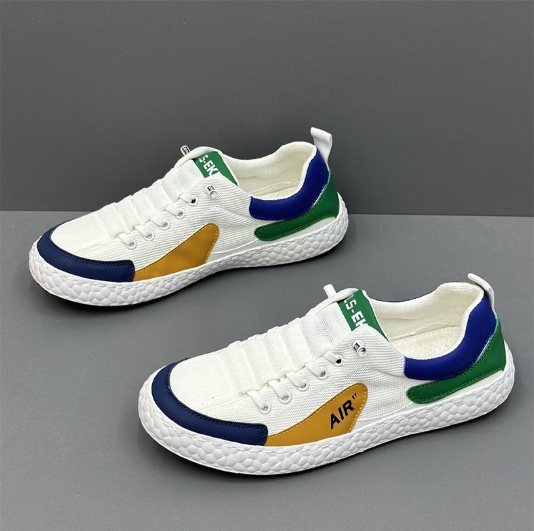 Men's Breathable Mesh Lightweight Casual Sneakers – Green/Yellow - Image 4