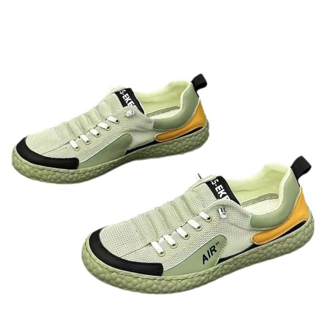 Men's Breathable Mesh Lightweight Casual Sneakers – Green/Yellow - Image 5