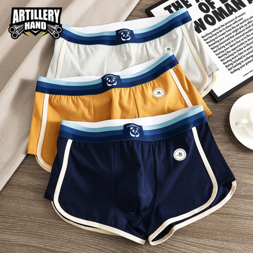 Men's Cotton Boxer Briefs – 3-Pack Soft Breathable Underwear