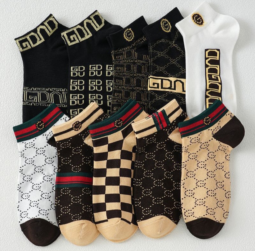 10-Pair Premium Fashion Low-Cut Ankle Socks Set (Mixed Designer-Inspired Patterns) - Image 4