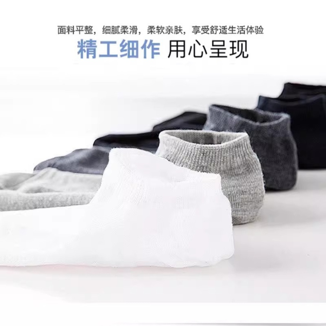 Premium Cotton Invisible No-Show Silicone Grip Socks (40 Pairs) - Image 3