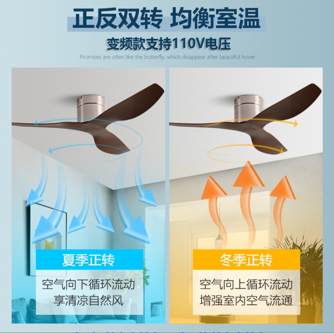 Modern 3-Blade DC Ceiling Fan with Solid Wood Finish - Image 4