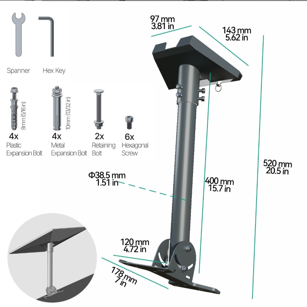 Universal Roof Mount Starlink Antenna Pole Bracket Kit - Image 6